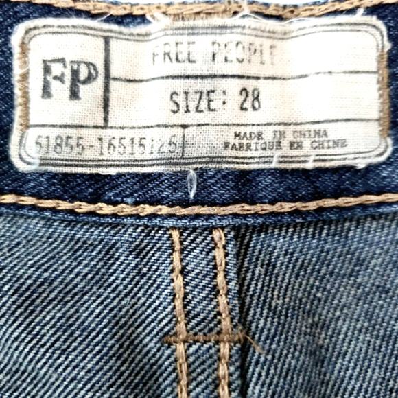 Like New Free People Studded & Frayed Med Rise Jean Shorts - Picture 3 of 14